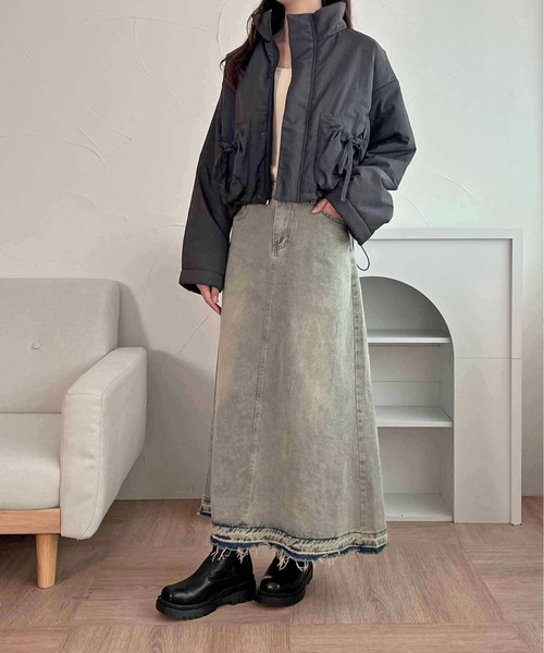 apres jour clair（アプレジュールクレア）の「【apres jour clair】中綿リボンポケットデザインジャケット【ZOZOTOWN限定アイテム】（ブルゾン・レディース・ダークブラウン/チャコールグレー/アイボリー・X-LARGE/フリー）」の17枚目の写真