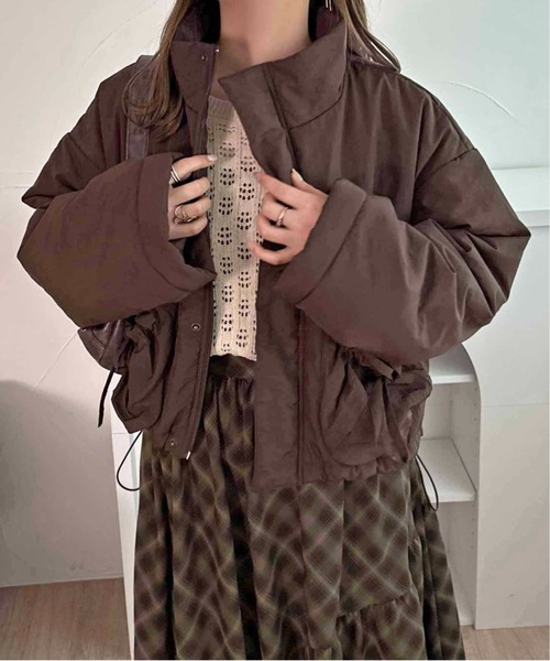 apres jour clair（アプレジュールクレア）の「【apres jour clair】中綿リボンポケットデザインジャケット【ZOZOTOWN限定アイテム】（ブルゾン・レディース・ダークブラウン/チャコールグレー/アイボリー・X-LARGE/フリー）」の22枚目の写真