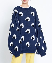 PUNYUS（プニュズ）の「フード総柄ニット(おにぎり・パン・レモン・アボカド・ニンジン・イチゴ・イモ・目玉焼き）（ニット/セーター）」