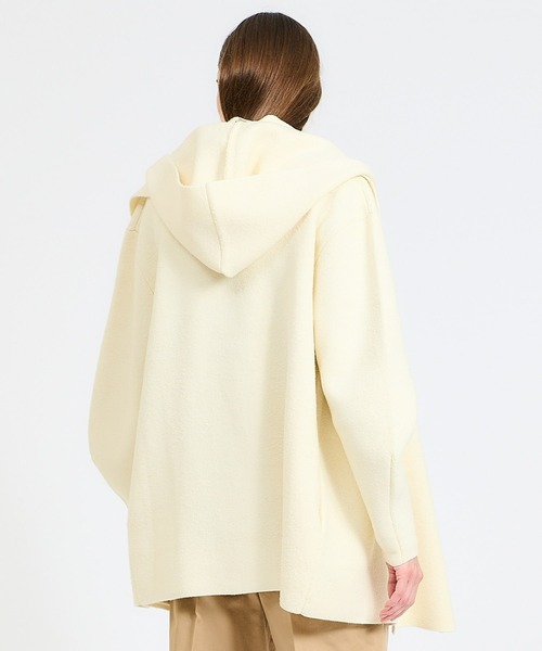 ESTNATION（エストネーション）の「ESTNATION / フーディーコンビ ニットアウター（その他アウター・レディース・イエロー/オフホワイト/ブラック/チャコールグレー・FREE）」の8枚目の写真