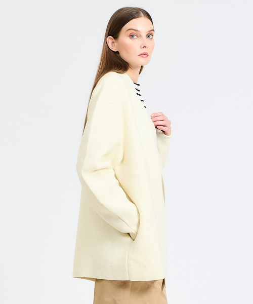 ESTNATION（エストネーション）の「ESTNATION / フーディーコンビ ニットアウター（その他アウター・レディース・イエロー/オフホワイト/ブラック/チャコールグレー・FREE）」の11枚目の写真