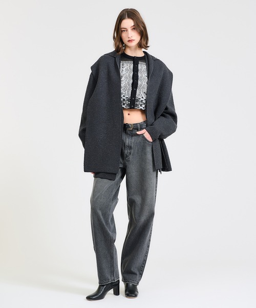 ESTNATION（エストネーション）の「ESTNATION / フーディーコンビ ニットアウター（その他アウター・レディース・イエロー/オフホワイト/ブラック/チャコールグレー・FREE）」の20枚目の写真