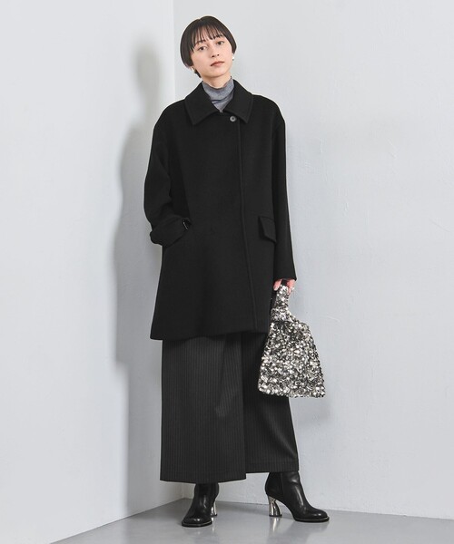 専用です！ユナイテッドアローズ スタンドカラーミドルコート　ブラック　36 UNITED ARROWS（ユナイテッドアローズ）の「スタンドカラー ミドル