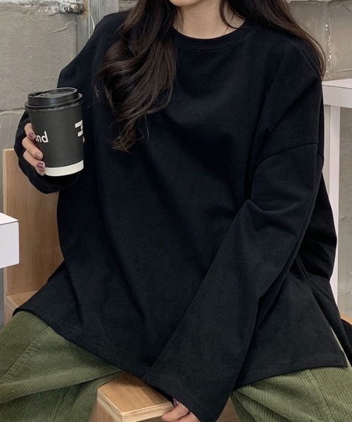 H.TOKYO(エイチトウキョウ)の「BIGシルエット/サイドスリットロンT(Tシャツ/カットソー・レディース・ブラック/ホワイト/ピンク・XX-LARGE/X-LARGE/LARGE)」の3枚目の写真