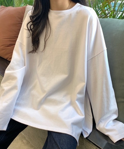 H.TOKYO(エイチトウキョウ)の「BIGシルエット/サイドスリットロンT(Tシャツ/カットソー・レディース・ブラック/ホワイト/ピンク・XX-LARGE/X-LARGE/LARGE)」の5枚目の写真