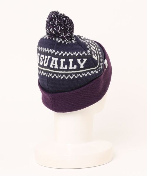 87mm(87mm)の「【UNISEX】Mmlg/スキーニットハット(ニットキャップ/ビーニー・レディース・ネイビー/チャコール・FREE)」の3枚目の写真