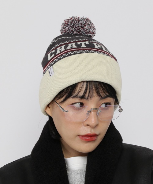 87mm(87mm)の「【UNISEX】Mmlg/スキーニットハット(ニットキャップ/ビーニー・レディース・ネイビー/チャコール・FREE)」の2枚目の写真