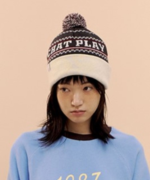 87mm(87mm)の「【UNISEX】Mmlg/スキーニットハット(ニットキャップ/ビーニー・レディース・ネイビー/チャコール・FREE)」の6枚目の写真