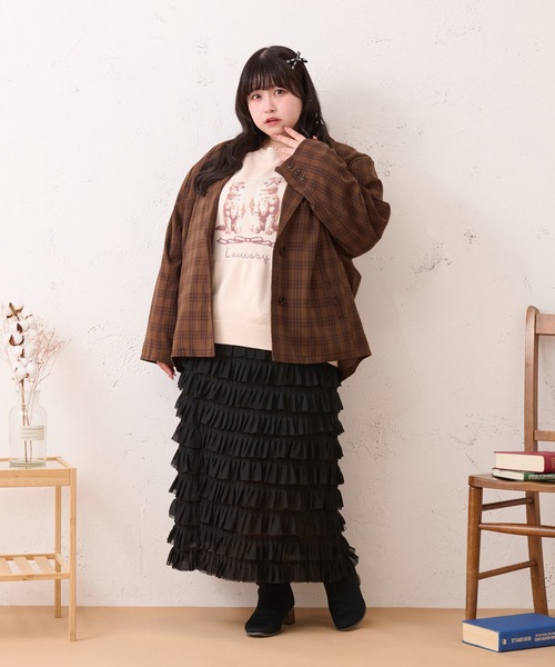 Louiosy（ルオシー）の「【大きいサイズ】ティアードフリルナロー