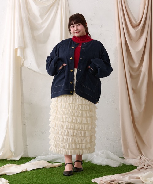 Louiosy（ルオシー）の「【大きいサイズ】ティアードフリルナロー