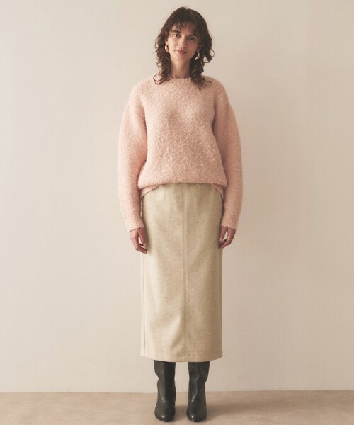 cloenc（クロエンス）の「◆【手洗い可】ジャージIラインスカート（スカート・レディース・ブラック/ベージュ/ブラウン系その他・01/02/03）」の4枚目の写真