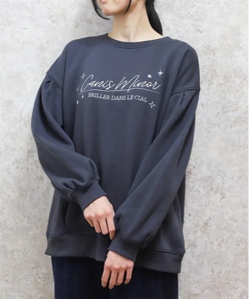 セール】刺繍裏起毛コクーントレーナー（スウェット）｜axes femme