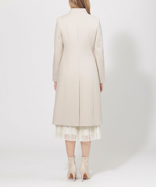 きのこま　エポカ　コート アンゴラウール デザインフード付スタンドステンカラーコート（01