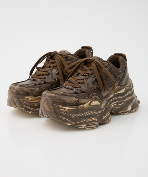 美品！SLY スライ　厚底スニーカー　Sサイズ AGING CREATIVE SOLE SNEAKER エイジング クリエイティブ ソール