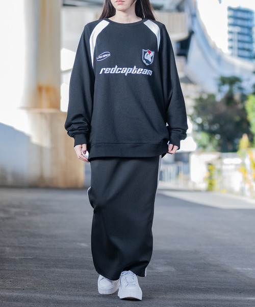 Red Cap Girl（レッドキャプガール）の「【a-r】〔Red Cap Girl/レッドキャップガール〕フロント刺繍 ラグランスリーブ クルーネック ゲームスウェット（スウェット・レディース・ブラック/ホワイト/ネイビー・LARGE/MEDIUM）」の20枚目の写真