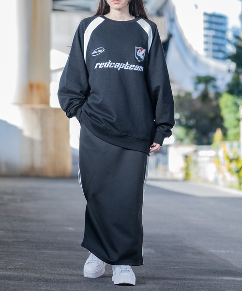 Red Cap Girl（レッドキャプガール）の「【a-r】〔Red Cap Girl/レッドキャップガール〕フロント刺繍 ラグランスリーブ クルーネック ゲームスウェット（スウェット・レディース・ブラック/ホワイト/ネイビー・LARGE/MEDIUM）」の9枚目の写真