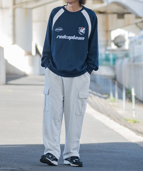 Red Cap Girl（レッドキャプガール）の「【a-r】〔Red Cap Girl/レッドキャップガール〕フロント刺繍 ラグランスリーブ クルーネック ゲームスウェット（スウェット・レディース・ブラック/ホワイト/ネイビー・LARGE/MEDIUM）」の5枚目の写真