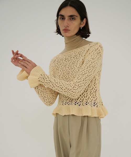 クラネ CLANE KNIT TOPS ニット セーター L アイボリー セール】SHORT CABLE TURTLE KNIT TOPS（ニット/セーター）｜CLANE