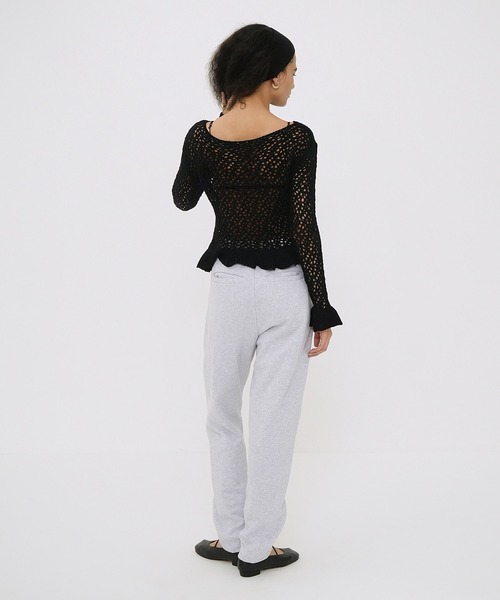 トップス CLANE BOAT NECK CROCHET KNIT TOPS BOAT NECK CROCHET KNIT TOPS（ニット/セーター）｜CLANE