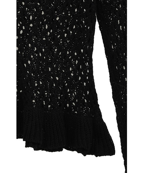 BOAT NECK CROCHET KNIT TOPS（ニット/セーター）｜CLANE