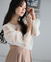 結婚式 パーティー ドレス コクーンライン 袖あり&ロング お呼ばれ 同窓会 オケージョンドレス フォーマル 二次会 成人式