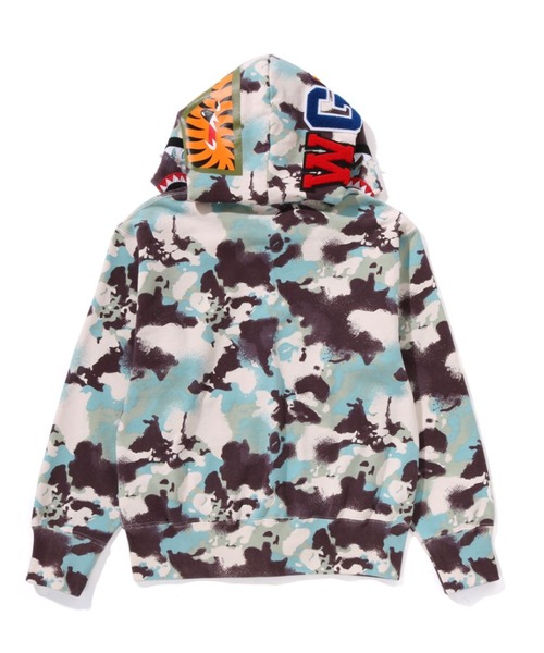 A BATHING APE(アベイシングエイプ)の「MAP CAMO SHARK FULL ZIP HOODIE(パーカー・レディース・マルチ/ピンク・MEDIUM/SMALL)」の6枚目の写真