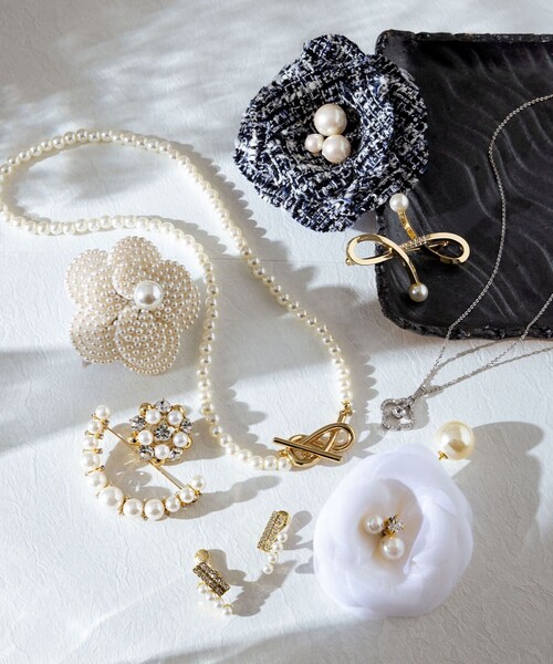 2セット】パールビジュー ブローチ（ブローチ/コサージュ）｜組曲