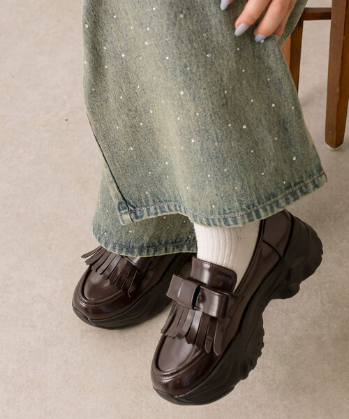 OLIVE des OLIVE（オリーブデオリーブ）の「【S/M/Lサイズ展開 SNSで話題の！】スニーカーソールローファー（その他シューズ・レディース・ダークブラウン/ブラック系その他/ブラック・SMALL/MEDIUM/LARGE）」の15枚目の写真