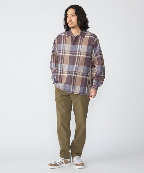 シップス（SHIPS）/SHIPS: コットン シルク ビッグチェック スクエアカット ウィークエンド シャツ セール】SHIPS: コットン シルク ビッグチェック スクエアカット