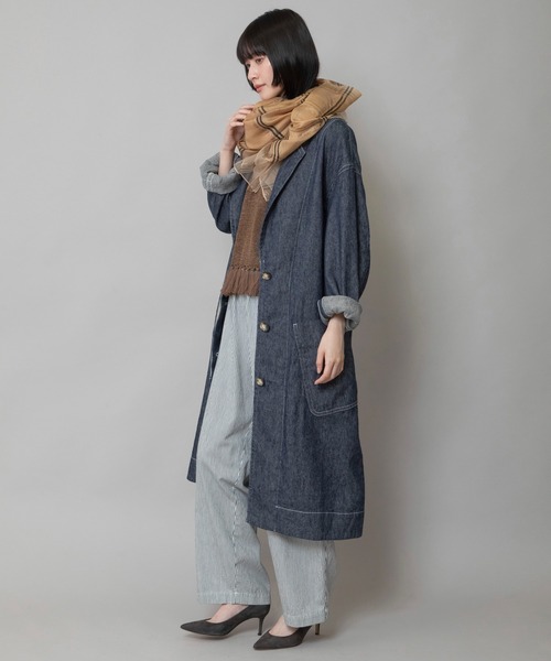 Munich(ミューニック)の「シルクミックスチェックストール(ストール/ショール・レディース・ホワイト/ベージュ/グリーン・FREE)」の11枚目の写真