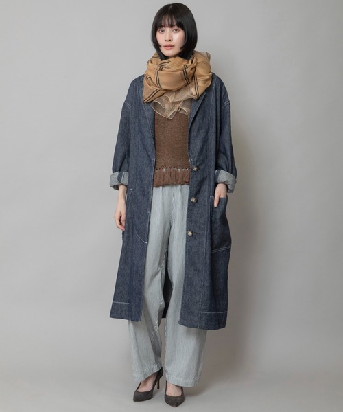 Munich(ミューニック)の「シルクミックスチェックストール(ストール/ショール・レディース・ホワイト/ベージュ/グリーン・FREE)」の14枚目の写真