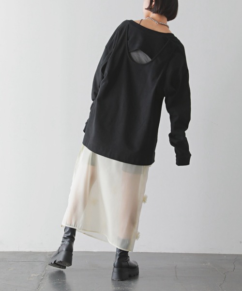 PURE BRIGHT（ピュアブライト）の「フラワーモチーフオーガンジースカート（スカート・レディース・ブラック/アイボリー・FREE）」の16枚目の写真