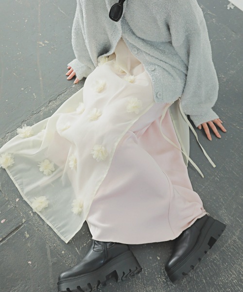 PURE BRIGHT（ピュアブライト）の「フラワーモチーフオーガンジースカート（スカート・レディース・ブラック/アイボリー・FREE）」の11枚目の写真