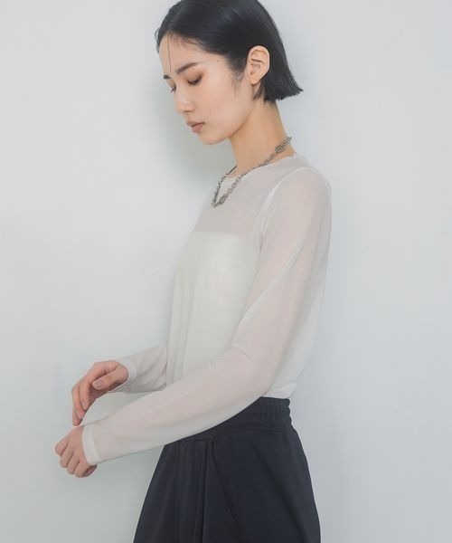 JEANASIS(ジーナシス)の「シャドーシアーLS TEE/323147(Tシャツ/カットソー・レディース・ホワイト/ブラック/グレー系その他/ライトグレー系/ブラウン・FREE)」の22枚目の写真