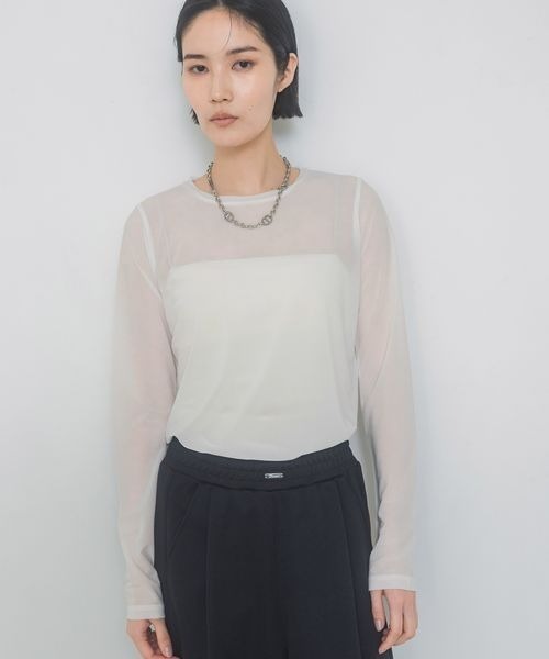 JEANASIS(ジーナシス)の「シャドーシアーLS TEE/323147(Tシャツ/カットソー・レディース・ホワイト/ブラック/グレー系その他/ライトグレー系/ブラウン・FREE)」の21枚目の写真