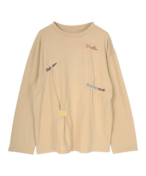miette(ミエット)の「ランダム刺繍ロンT(Tシャツ/カットソー・レディース・ベージュ/オフホワイト/ブラック・FREE)」の6枚目の写真