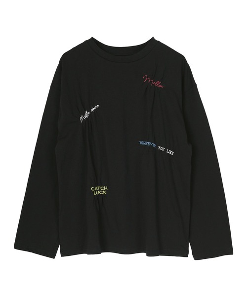 miette(ミエット)の「ランダム刺繍ロンT(Tシャツ/カットソー・レディース・ベージュ/オフホワイト/ブラック・FREE)」の5枚目の写真