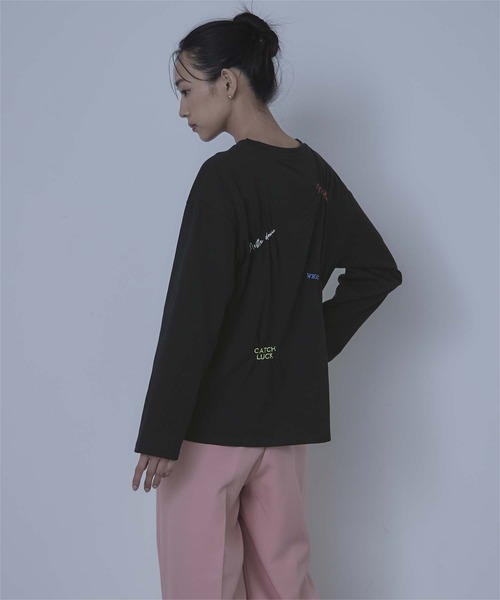 miette(ミエット)の「ランダム刺繍ロンT(Tシャツ/カットソー・レディース・ベージュ/オフホワイト/ブラック・FREE)」の17枚目の写真