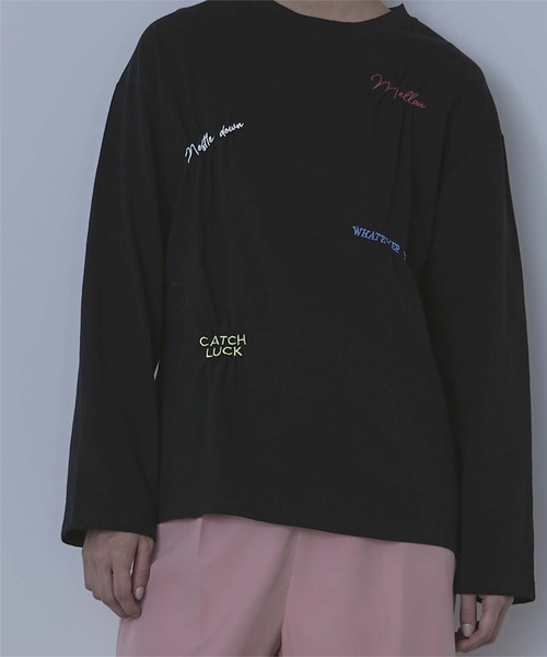 miette(ミエット)の「ランダム刺繍ロンT(Tシャツ/カットソー・レディース・ベージュ/オフホワイト/ブラック・FREE)」の18枚目の写真