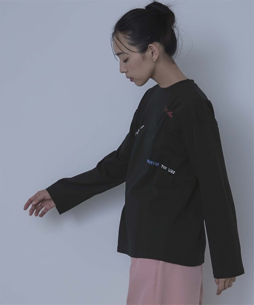 miette(ミエット)の「ランダム刺繍ロンT(Tシャツ/カットソー・レディース・ベージュ/オフホワイト/ブラック・FREE)」の19枚目の写真