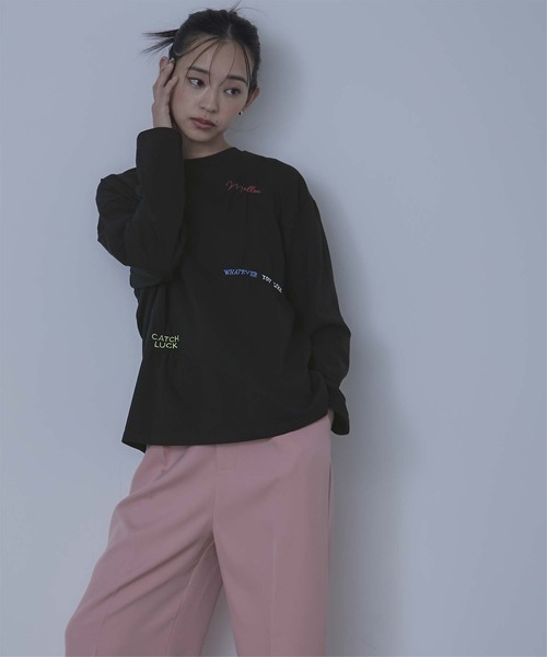 miette(ミエット)の「ランダム刺繍ロンT(Tシャツ/カットソー・レディース・ベージュ/オフホワイト/ブラック・FREE)」の20枚目の写真