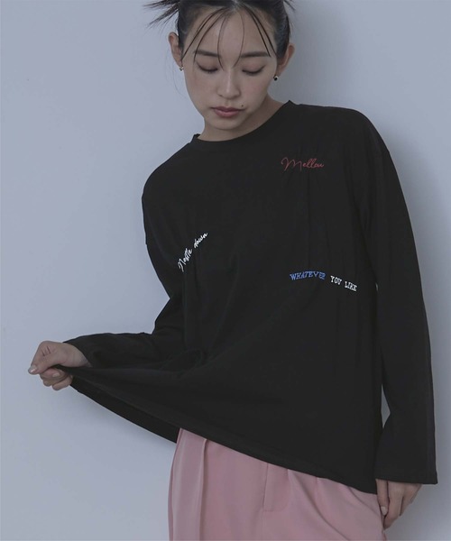miette(ミエット)の「ランダム刺繍ロンT(Tシャツ/カットソー・レディース・ベージュ/オフホワイト/ブラック・FREE)」の22枚目の写真