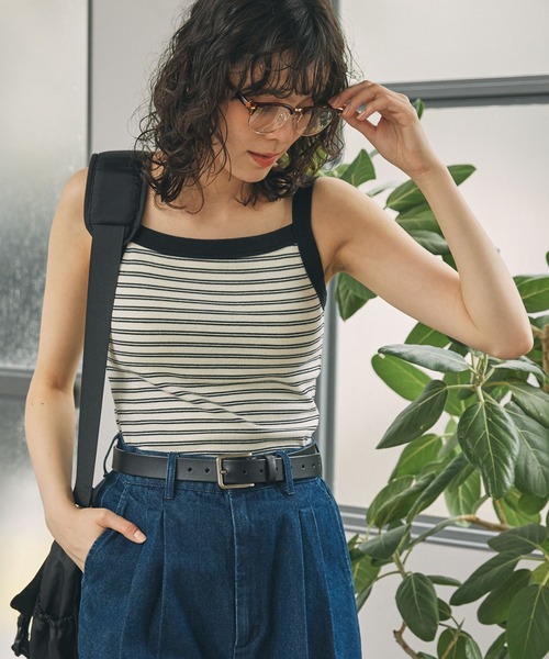 MONO-MART LADY'S（モノマートレディース）の「アソート スクエアネック カップ付きキャミソール（キャミソール・レディース・ネイビー/ブラック/アイボリー系/アイボリー/ブラック系/グレー系1/ピンク系/ブラウン/グレー系・M/S）」の14枚目の写真