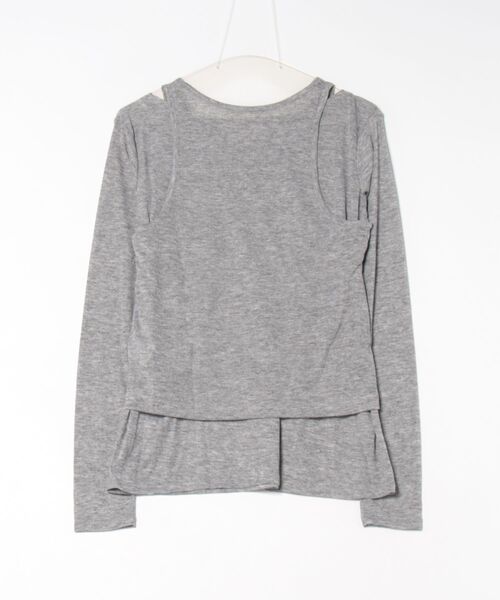 STYLEBLOCK(スタイルブロック)の「シアーリブタンクセットトップス(Tシャツ/カットソー・レディース・ホワイト/ブラック/ベージュ/グレー/イエロー・M)」の10枚目の写真