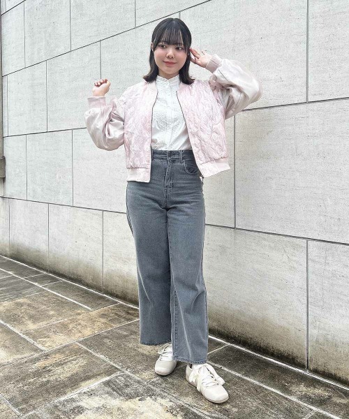 F i.n.t（フィント）の「チュールスリーブジャガードブルゾン/fint　フィント（ブルゾン・レディース・アイボリー/ライトピンク・FREE）」の10枚目の写真