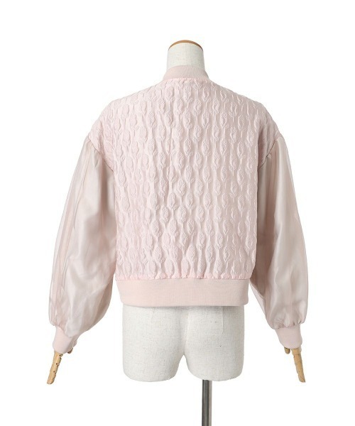 F i.n.t（フィント）の「チュールスリーブジャガードブルゾン/fint　フィント（ブルゾン・レディース・アイボリー/ライトピンク・FREE）」の17枚目の写真