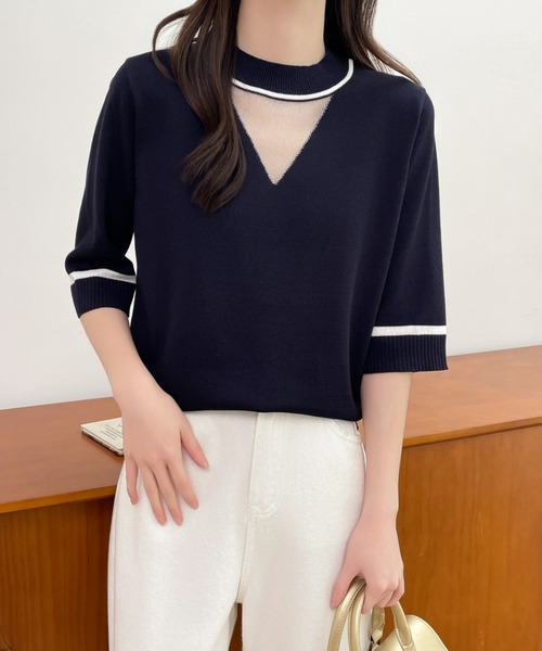 ABITOKYO(アビトーキョー)の「フロントシアードッキング配色ラインニットプルオーバー(ニット/セーター・レディース・ブラック/ベージュ/ネイビー・M/L)」の21枚目の写真