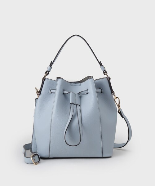 THE SHOP TK （ザ ショップ ティーケー ）の「巾着合皮バッグ（ショルダーバッグ・レディース・サックスブルー/オフホワイト/ブラック・00）」の5枚目の写真