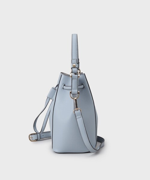 THE SHOP TK （ザ ショップ ティーケー ）の「巾着合皮バッグ（ショルダーバッグ・レディース・サックスブルー/オフホワイト/ブラック・00）」の6枚目の写真