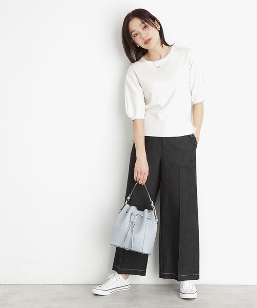 THE SHOP TK （ザ ショップ ティーケー ）の「巾着合皮バッグ（ショルダーバッグ・レディース・サックスブルー/オフホワイト/ブラック・00）」の16枚目の写真